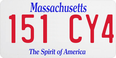 MA license plate 151CY4