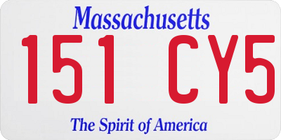 MA license plate 151CY5