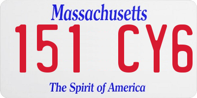 MA license plate 151CY6
