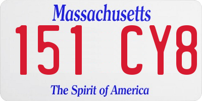 MA license plate 151CY8