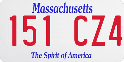 MA license plate 151CZ4
