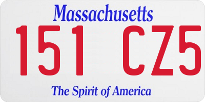 MA license plate 151CZ5