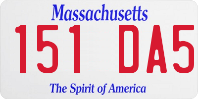 MA license plate 151DA5
