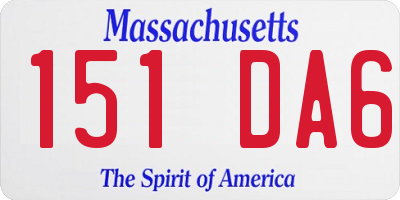 MA license plate 151DA6