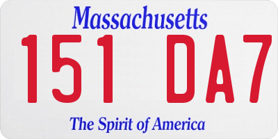 MA license plate 151DA7