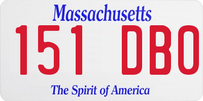 MA license plate 151DB0