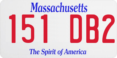 MA license plate 151DB2