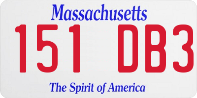 MA license plate 151DB3