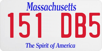 MA license plate 151DB5