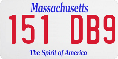 MA license plate 151DB9