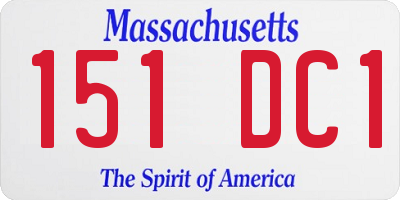 MA license plate 151DC1