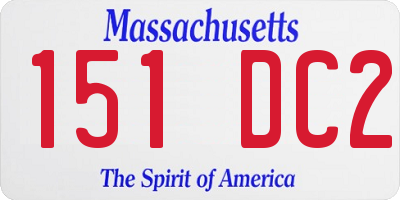 MA license plate 151DC2