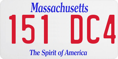 MA license plate 151DC4