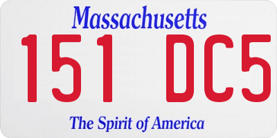 MA license plate 151DC5