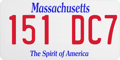 MA license plate 151DC7