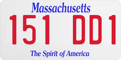 MA license plate 151DD1