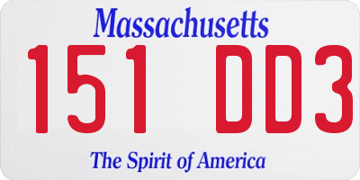 MA license plate 151DD3