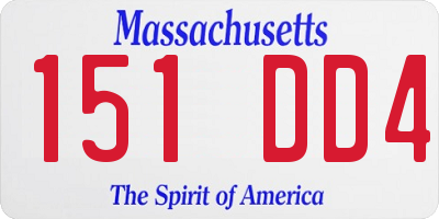 MA license plate 151DD4