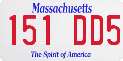 MA license plate 151DD5
