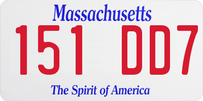 MA license plate 151DD7