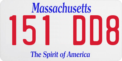 MA license plate 151DD8
