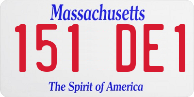 MA license plate 151DE1