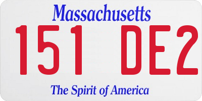 MA license plate 151DE2