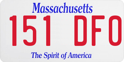 MA license plate 151DF0