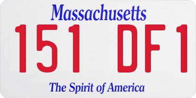 MA license plate 151DF1