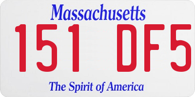 MA license plate 151DF5