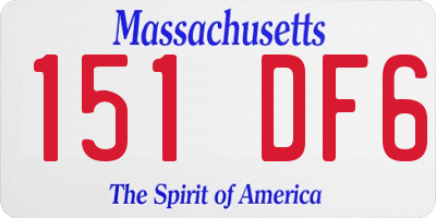 MA license plate 151DF6