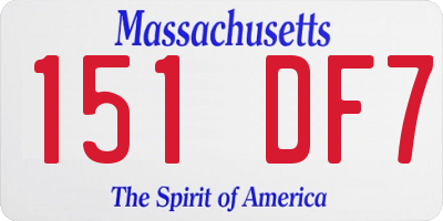 MA license plate 151DF7