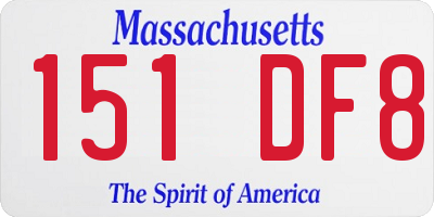 MA license plate 151DF8