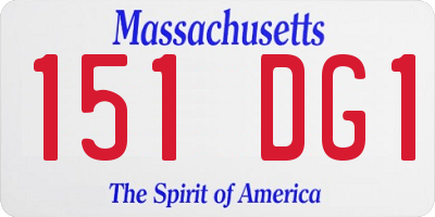 MA license plate 151DG1