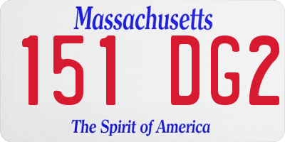 MA license plate 151DG2