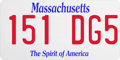 MA license plate 151DG5