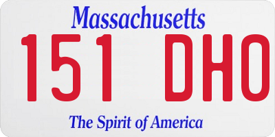 MA license plate 151DH0