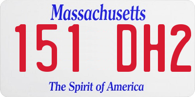 MA license plate 151DH2
