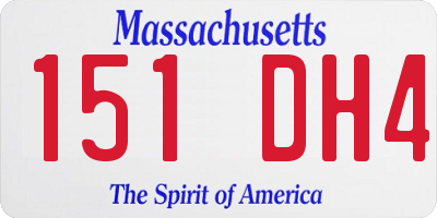 MA license plate 151DH4