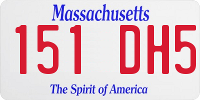 MA license plate 151DH5