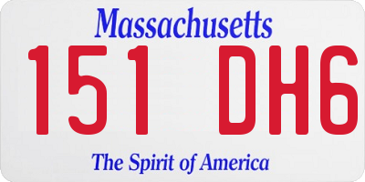 MA license plate 151DH6