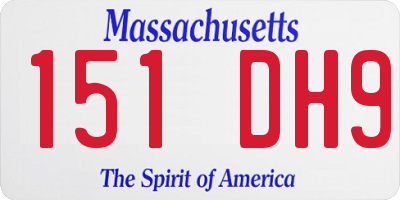 MA license plate 151DH9