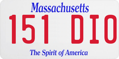 MA license plate 151DI0