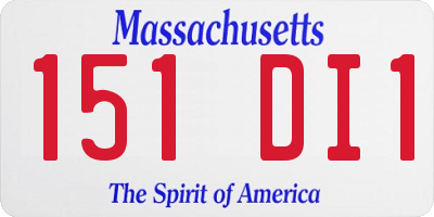MA license plate 151DI1