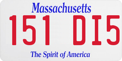 MA license plate 151DI5