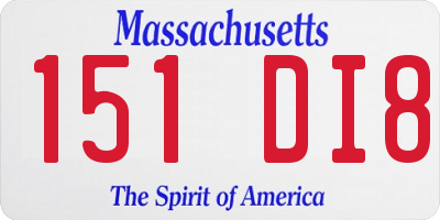 MA license plate 151DI8