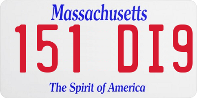 MA license plate 151DI9