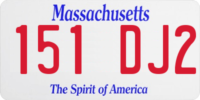 MA license plate 151DJ2