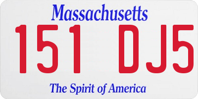 MA license plate 151DJ5
