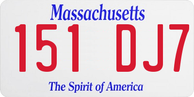 MA license plate 151DJ7
